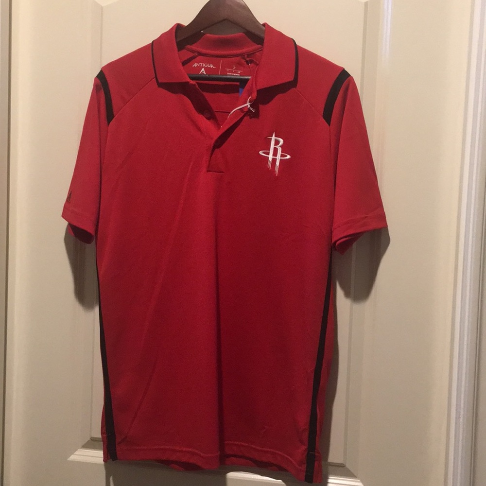 Men’s Small Houston Rockets red polo NWT